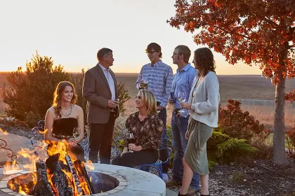 Group enjoying the sunset